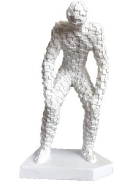 加工工装品树脂摆件 客厅居黑白马家赛克人个性艺人物马赛人饰摆