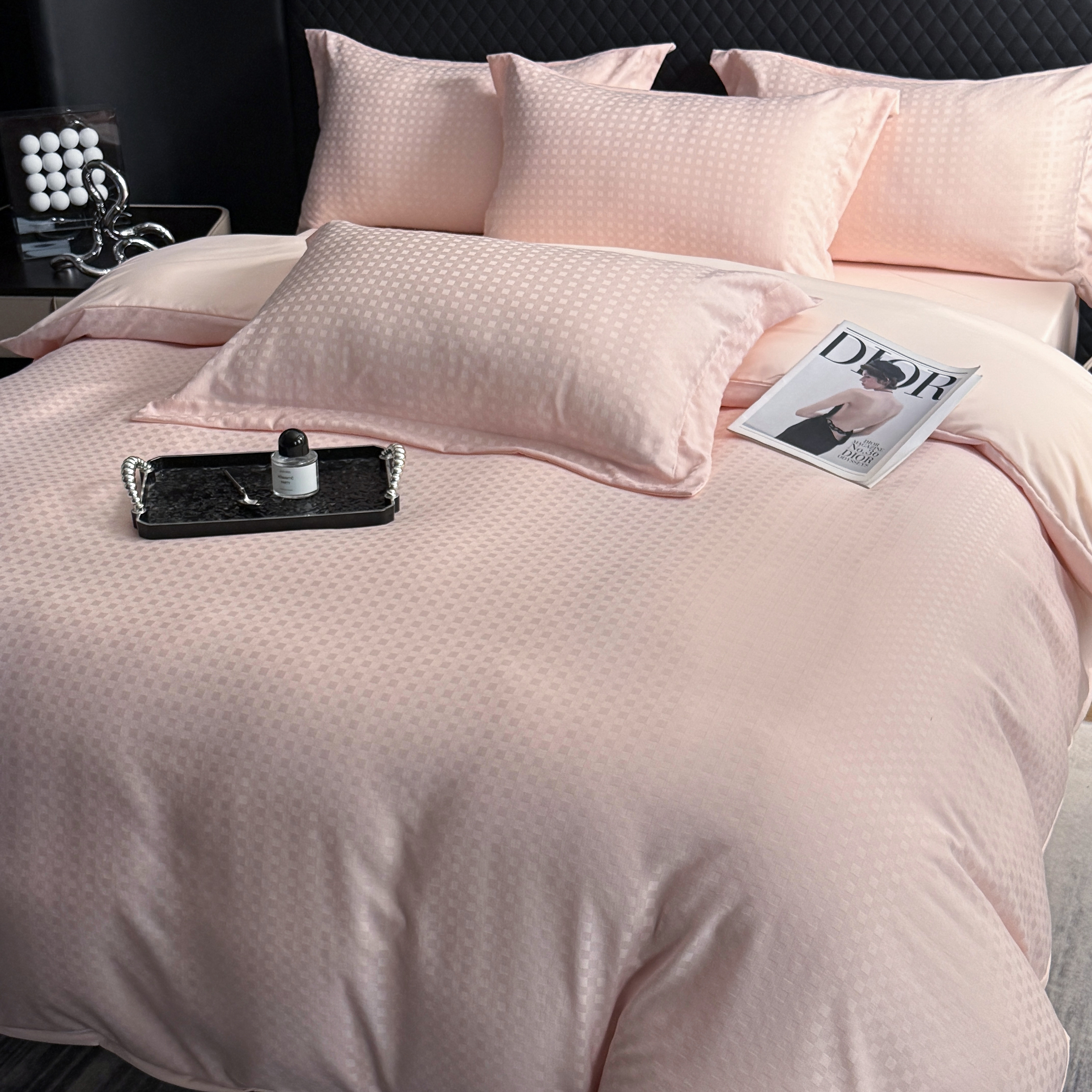 无印独白高奢升级版金丝银线宋锦缎大提花四件套B