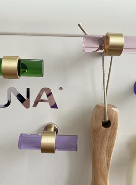 北欧创意黄铜水晶挂钩轻奢冰箱磁贴家居门后超强吸力吸铁石装饰