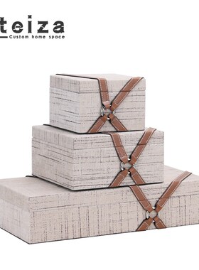 Oteiza几何植绒首饰盒软装售楼处样板间卧室衣帽间收纳盒装饰摆件