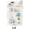 Wall hole board storage rack solid wood display rack hanging board entry entrance storage wall hanging bookshelf decorative rack