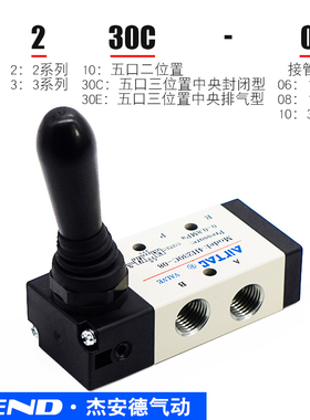 气动开关手动阀4H210-08二位五通手扳阀4R210-08气缸开关4H310-10