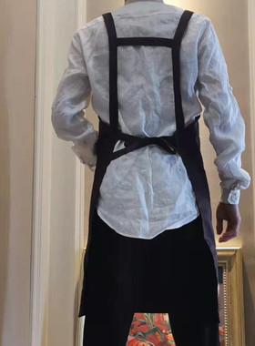 小寒防水厨师围裙酒店西餐厅咖啡色厨师围裙服务员背带防水包邮