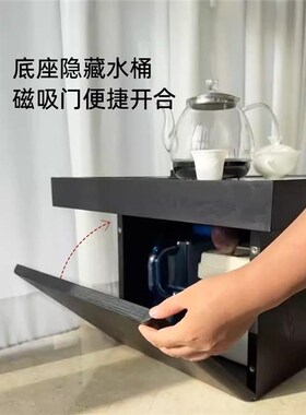 飘窗实木小桌子卧室矮桌炕桌轻奢榻榻米茶桌黑胡桃木阳台茶桌几