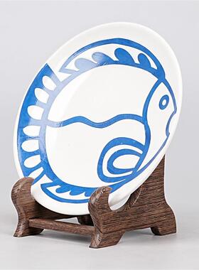 鸡翅木实木如意架展示架多功w能收纳架桌面装饰摆件黑檀木古色古