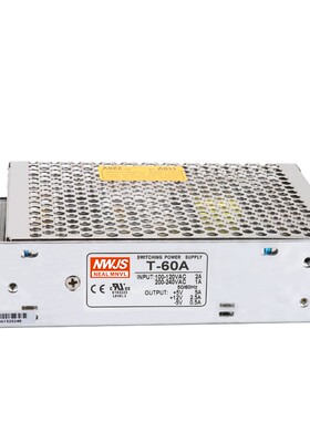 明伟三路输出开关电源 5V 12V -5V型号T-60A三组输出数控电源60W