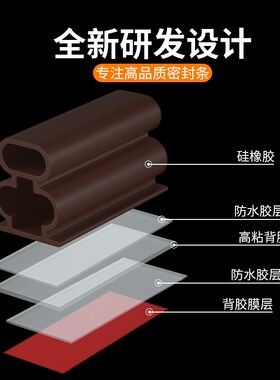 防盗门进户门密封条室内门隔音防撞静音防风减震胶条门缝门框自粘
