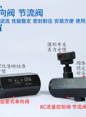 压力表开关液压仪表阀门单向阀止回阀KF流量控制阀节流90GCLT-02