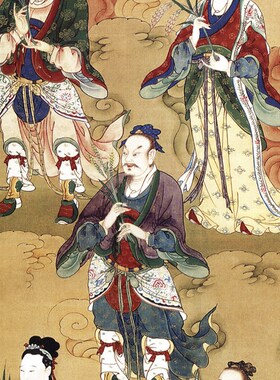 青苗五谷神画像卷轴画人物画客厅祠堂供奉装饰丝绸画五谷丰登挂画