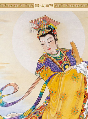妈祖出巡护国佑民图 湄洲仙女图画像 天妃海神丝绸画卷轴挂画定制