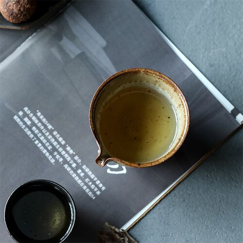 粗陶岩泥公道杯景德镇纯手工陶瓷茶具葫芦口复古匀杯茶海分茶器小 - 图2