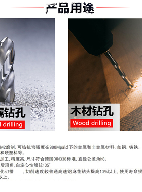 白钢钻头高速钢直钻0.61 0.62 0.63 0.64 0.65 0.66 0.67--0.69