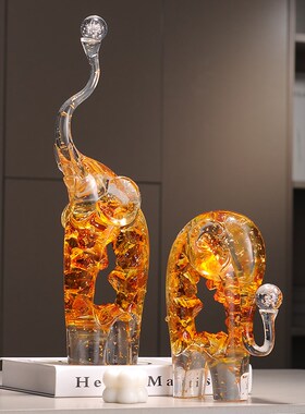 大象摆件轻奢高级感客厅玄关电视酒柜展示办公室装饰乔迁新居礼品
