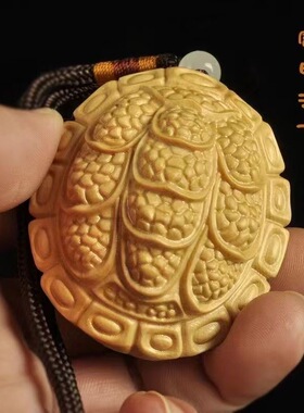 黄杨木雕富甲一方手把件实木质男士随身盘玩物件富甲天下吊坠挂件