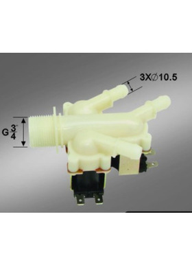 塑料电磁阀 6分进水阀220V 塑料电磁阀三联四联电磁开关阀 水 12V
