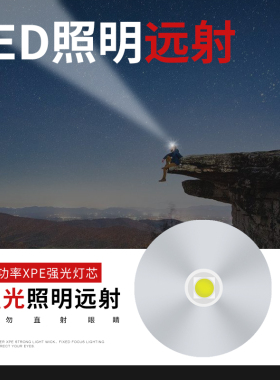防水强光头带维修照明灯USB充电手势开关汽修维灯修灯工矿工作灯