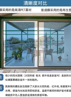 深蓝色浅蓝色福特蓝玻璃贴膜双向透明隔热遮光窗户贴纸门窗自粘