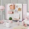 Girls' workstation hole board desk punch-free storage rack screen hanging office transformation artifact storage
