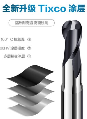 2刃铝用深沟球刀R1/1.1/1.15/1.2/1.25/1.3/1.35/1.4/1.45/1.5mm
