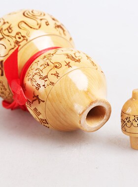 天然桃木葫芦 太极八卦门对门 六字大明 实木天医葫芦挂件挂饰