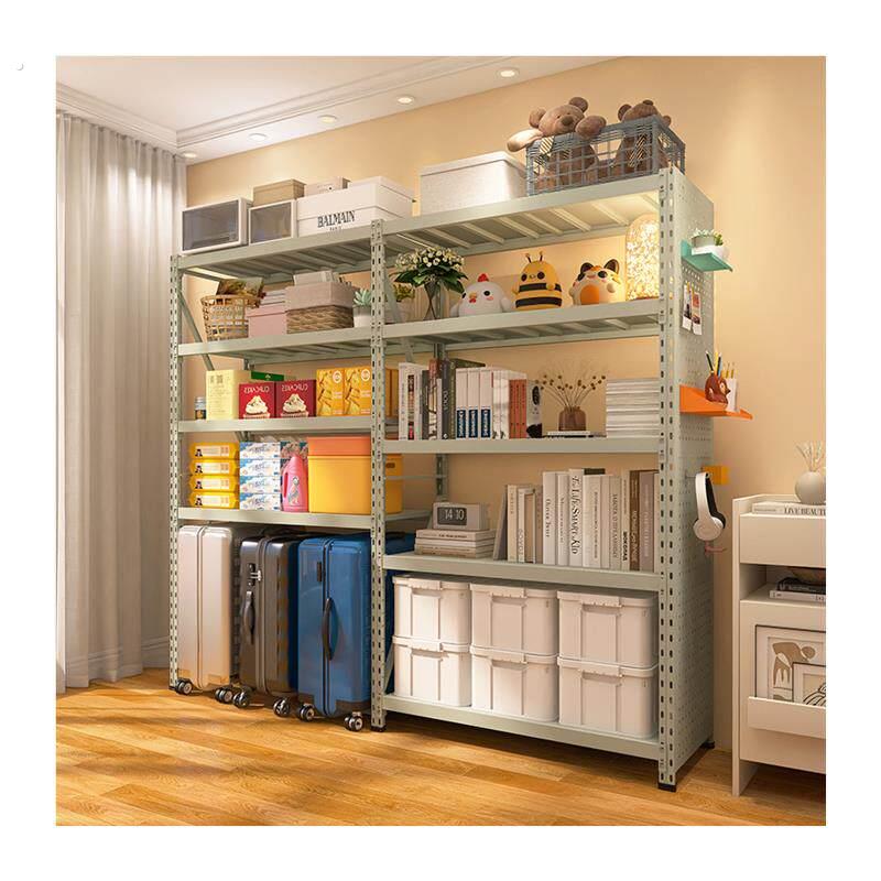 Gray-green under-empty hole-panel shelf balcony household storage rack multi-layer luggage trolley case living room storage rack