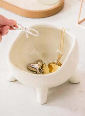 宠物碗不易打翻猫碗陶瓷碗大口径猫食盆护颈不湿嘴水碗狗饭盆法斗
