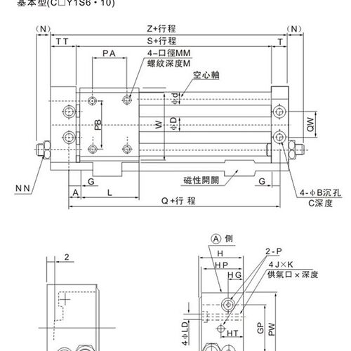 TWSNS台氣山耐斯磁偶式无杆气缸CY1S径15行程50/100/150/200/250/ - 图1