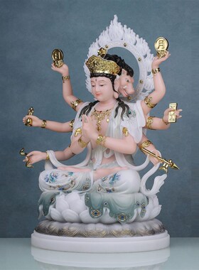 康盛斗姆元君神像汉白玉斗母斗姥星君九皇斗姆中式家用供奉摆件