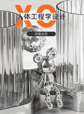 可爱卡通银色鼠小摆件创意办公室治愈系装饰品家居轻奢迷你小物件