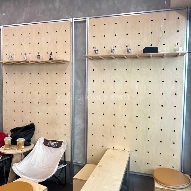 Birch hole board storage wall hanging board display rack accessories storage rack office bedroom wall decoration background wall