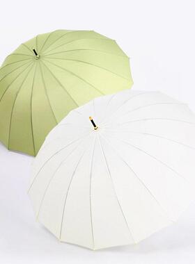新中式古风长柄雨伞竹纹手柄女生高颜值加大加厚加固晴雨伞大号
