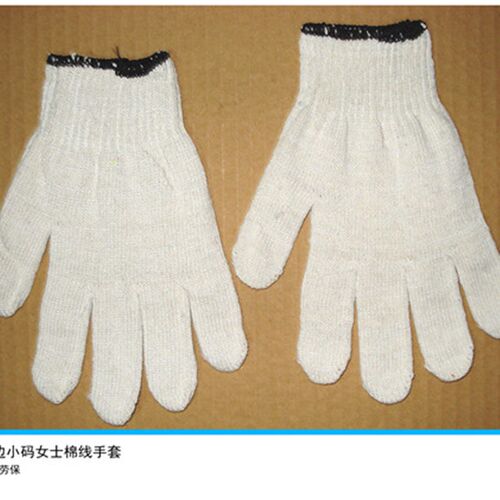 手套劳保耐磨棉线工作劳动工地加厚白女士纯棉防滑防护手套线手套 - 图0