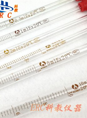 刻度滴管0.5/1ml 2/3ml 5/10ml毫升带红蓝吸球玻璃吸管实验用化学
