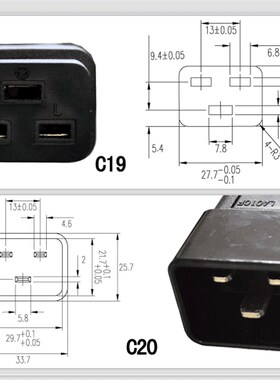 US美标-C19电源线16A UPS服务器机箱PDU电源线转接IEC320-C20座
