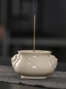 陶瓷四内足线香炉小号薰插茶ZY202508道香炉家用室草木灰香炉线香