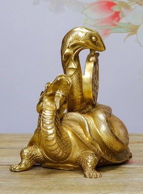 纯铜龙龟玄武摆件 明清古典风格桌面摆设 玄关客厅装饰送礼祝福