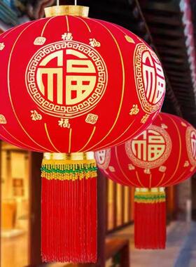 太阳能大红灯笼新款大门阳台灯笼新年长杆灯笼户外六面福灯笼福字