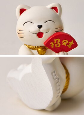 创意可爱招财猫小摆件办公室桌面趴趴电脑显示器工位解压治愈摆设