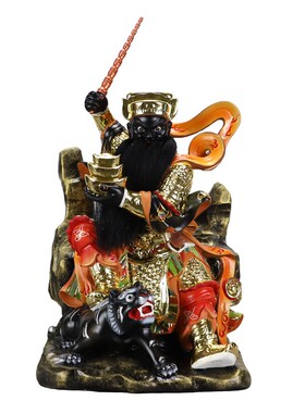 中式坐山骑虎武财神像赵公明像赵公元帅赵玄坛神像摆件