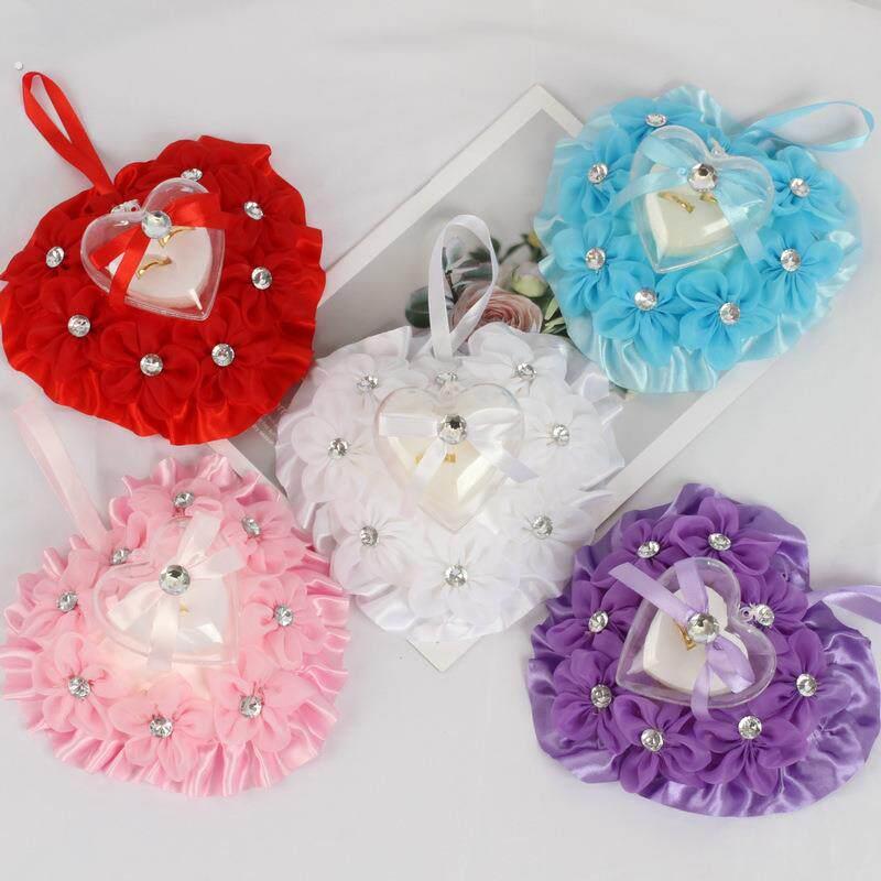 Wedding supplies ring pillow Western-style wedding props high-end silk yarn Western-style ring pillow bride wedding ring ring holder