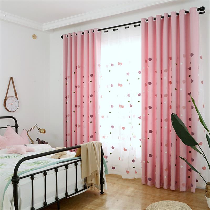 Chinese style simple modern curtains and screens for princess room pink living room bedroom bay window home fabric