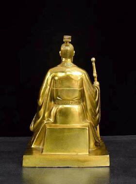 纯铜轩辕黄帝传统人文初祖神像五帝之首工艺礼品摆饰炎帝像黄铜供