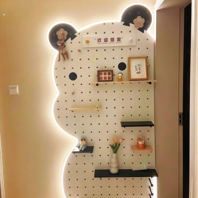 Practical good things for renting without decoration hanger board perforated board wardrobe entrance hole integrated side door hole