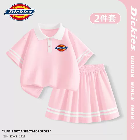 Dickies女童短袖套装2026新款夏季女孩polo裙童装夏装儿童运动服 图片 3