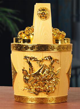 一桶金聚一桶金存宝桶存钱罐饰元宝客厅玄关装品公摆司店铺开件业