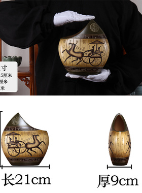 新中式书房办公室摆件展示柜书柜隔断层装饰品陶瓷博古架小工艺品