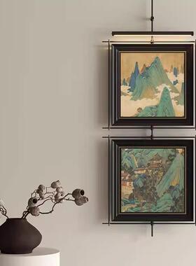 中古风金属墙面装饰壁饰壁灯酒店画玄关客厅沙发背景吊杆发光画