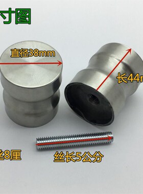 卫生间厕所隔断门圆柱把手公共洗手间加厚304不锈钢门拉手五金件