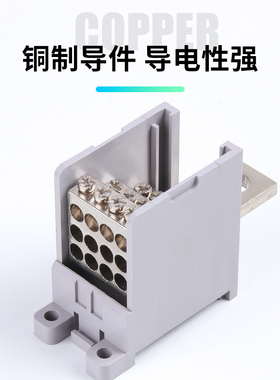 一进多出分线盒接线端子排1进六出FJ6G 100A250A400A 2P4 6 9 12