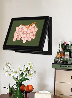 法式中古风电表箱装饰画高级感推拉液压配电箱画复古黑色定制挂画